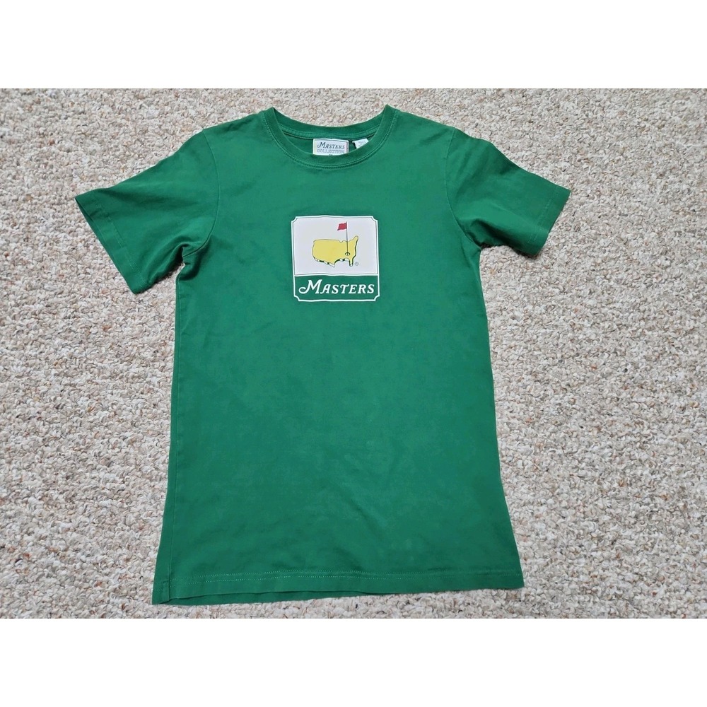 Masters t-shirt Youth Small green  short sleeve cotton casual golf fan classic